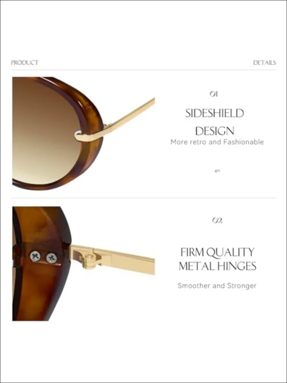 Oversized Aviator Sunglasses Retro Shield Full-Frame UV400